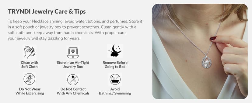 TRYNDI Necklace - Gifts for Wife from Husband: Christmas, Anniversary, Birthday Ideas; Romantic Gifts for Her