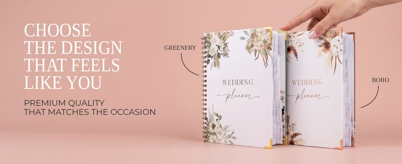 Beautiful Boho Wedding Planner Book and Organizer - Enhance Excitement and Makes Your Countdown Planning Easy - Unique Engagement Gift for Newly Engaged Couples, Future Brides and Grooms,9 X 11 inches