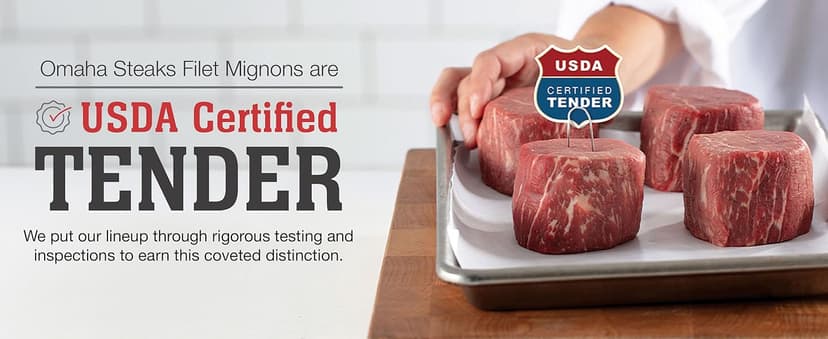 Omaha Steaks Deluxe Gift Package (4 Bacon-Wrapped Filet Mignons, 4 Steak Burgers, 4 Gourmet Jumbo Franks, 4 Potatoes au Gratin, 4 Caramel Apple Tartlets, 1 jar Omaha Steaks Seasoning)