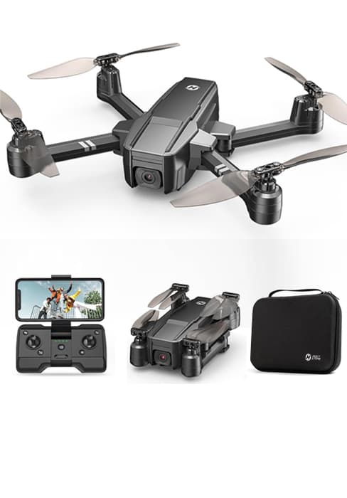 Holy Stone FPV Drone with 1080P HD Camera for Beginner Adults and Kids, HS280D Foldable RC Quadcopter with Brushless Motor, Optical Flow, Tap Fly, Voice Control, Gesture Selfie, 2 Modular Batteries