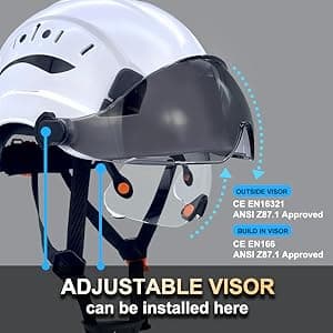 ANSI-Certified Industrial Safety Helmet RGS-6C with Adjustable Vents, 6-Point Suspension Hard Hats for Construction, Rescue, Outdoor Work