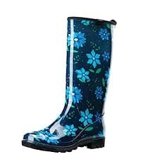 HISEA Women's Short Rain Boots Fashion Waterproof Chelsea Boots Ankle Garden Shoes for Ladies Non Slip Outdoor Work Booties Lightweight Rubber Rainboots with Comfort Insole