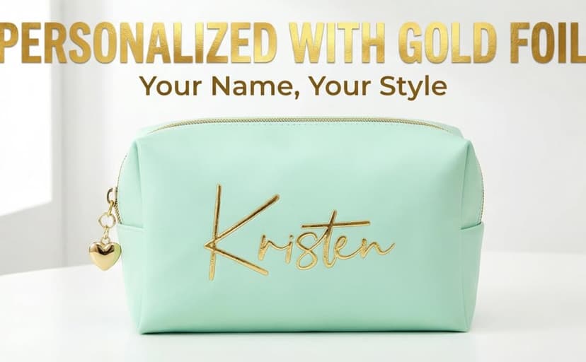 Personalized custom signature makeup bags, wedding bridesmaid gifts, the best gift for your best friend, suitable for weddings, gift-giving, travel makeup bag customized gift box