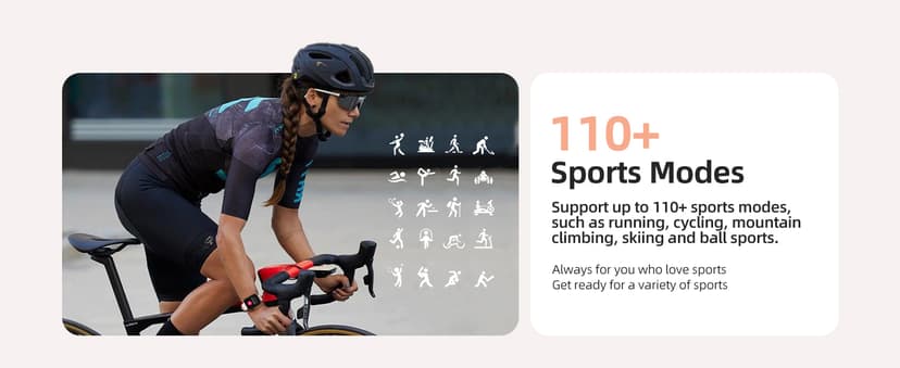 Parsonver Parsonver Smart Watch, 5ATM Waterproof Swimming Watch, Fitness Activity Tracker with 110+ Sports Modes, Heart Rate/Sleep/SpO2/Calories Monitor, Pedometer, Fitness Watch for Android & iPhone, Rose Gold