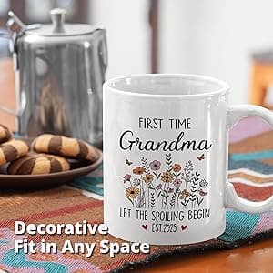 First Time Grandma Gifts, Promoted to Grandma Est 2025 Mug, Let the Spoiling Begin Cup, Soon To Be Grandmas Gift from Daughter, Pregnancy Announcement, Christmas or Grandmas To Be Mothers Day Gift