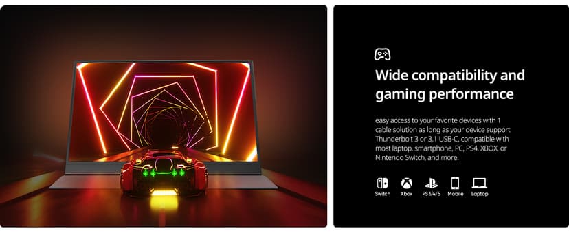 MNN Portable Monitor 15.6inch FHD 1080P USB C HDMI Gaming Ultra-Slim IPS Display w/Smart Cover & Speakers,HDR Plug&Play, External Monitor for Laptop PC Phone Mac (15.6'' 1080P)