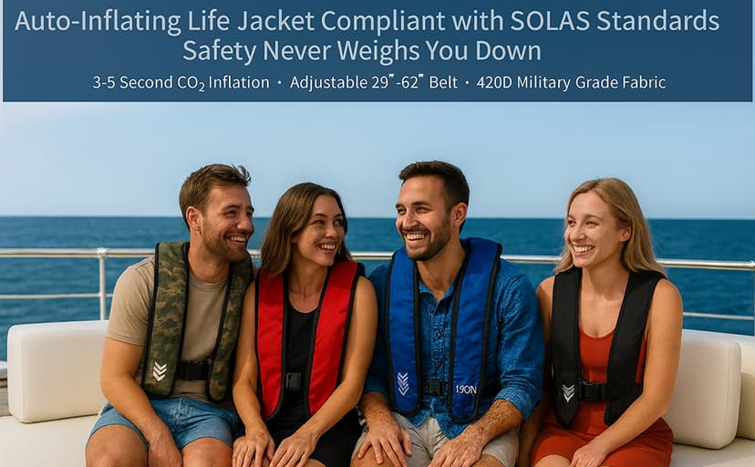 Inflatable-Life-Jacket| Lightweight Life-Vest for Adults| Automatic Inflatable-PFD| Supports up to 300 lbs