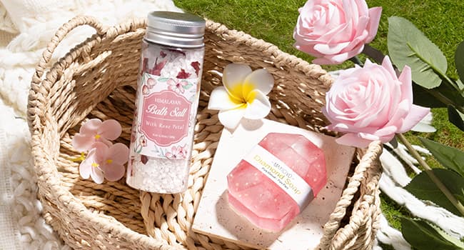 Birthday Gifts for Women Self Care Set Get Well Soon Gift Baskets, Relaxing Rose Spa Gift Basket Care Package for Women, Unique Xmas Gifts for Mom Her Girlfriend Sister Best Friend Wife Grandma