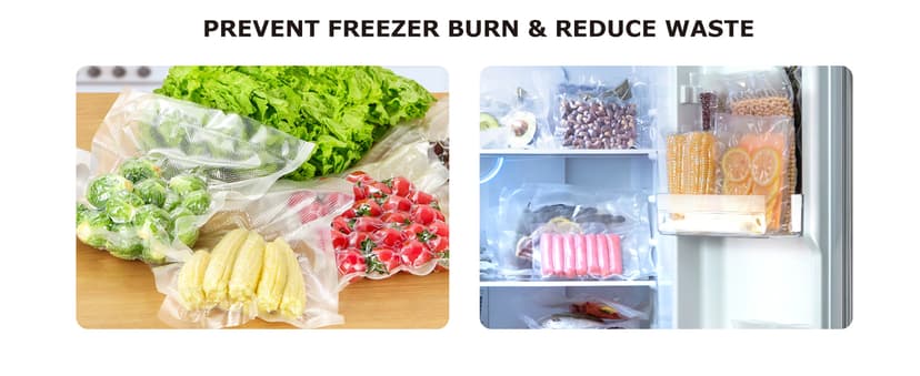 Bonsenkitchen Vacuum Sealer, Multi-Functional Food Sealer with 1 Roll Bag+ 5 Bags, Bag Storage | Built-in Cutter, Silver-Stainless steel