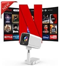 Projector with Two-way Bluetooth, Mini Projector with Projector Screen, Full HD 1080P Portable Video Projector, Home Movie Projector Compatible with HDMI/USB/Smartphone