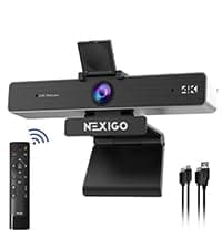 NexiGo N680E Pro 4K Webcam with Ring Light, PDAF Autofocus, 1080p 60FPS, Dual Noise-Canceling Mics, Privacy Shutter, USB Plug-and-Play for Zoom, Teams, Twitch, Google Meet