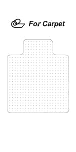 Office Chair Mat for Low Pile Carpet, 30" x 48" Transparent Office Desk Chair Mat for Carpeted Floors, Studded Carpet Floors Protector Mat for Home & Offices