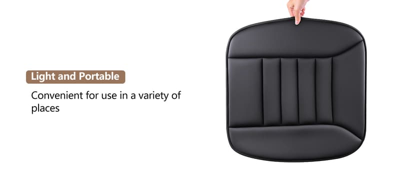 MYFAMIREA Car Seat Cushion Pad 1.2" Thick Comfort Seat Protector for Car Driver Seat Office Chair Home Use Memory Foam Seat Cushion with Non Slip Bottom, 20'' x 18.5'', Black