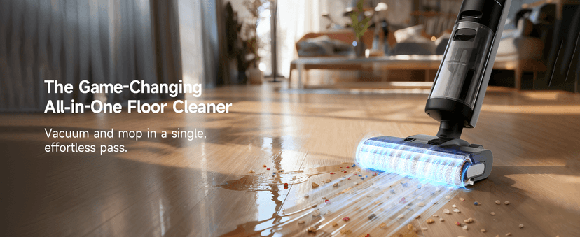 DREAME H12 PRO Vacuum Mop, Wet Dry Vacuum Cleaner for Hard Floor, Vacuum and Mop at The Same Time for Wet & Dry Messes, Auto Self-Cleaning, Edge to Edge Cleaning with Hot Air Drying
