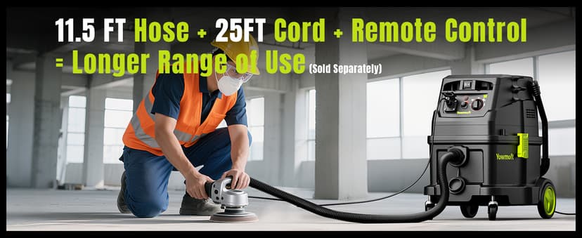 M Class 10 Gallon Dust Extractor for Woodworking with Auto Hepa Clean & Dust Indicator Light Dust Vacuum Extractor with 150CFM Airflow & Power Tool Connector for Workshop Construction (With Handle)