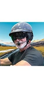 The Helmet Shop Half Helmet Headset Compatible with 5-Pin Honda Goldwing, Yamaha, and Kawasaki Audio Systems | Fits Most Half Helmets | Ear Protection from Wind Noise and Cold Weather