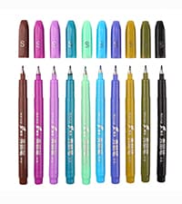 Sign Brush Pen, 15pcs Calligraphy pen Flair Pens Fine Point(0.4mm) Assorted Colors, Felt Tip Pens Art Brush Marker, Journaling Pen Set for Beginners Adult Hand Lettering Calligraphy