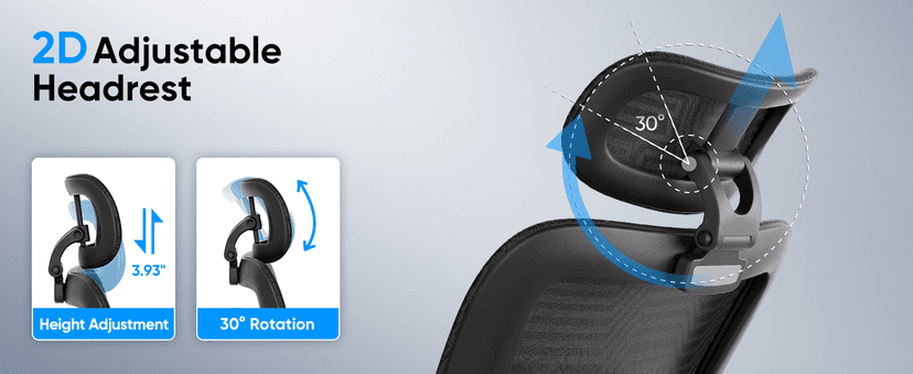 MoNiBloom Ergonomic Office Chair, High Back Mesh Desk Chair with Adjustable Headrest & 3D Armrests, Lumbar Support, 90–145° Recline, Swivel Rolling Computer Chair for Office Conference Room (1)