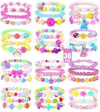 PinkSheep Little Girl Jewel Rings in Box, Adjustable, No Duplication, Girl Pretend Play and Dress Up Rings (24 Lovely Ring)