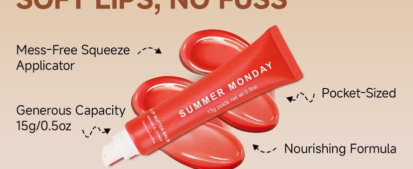 Lip Balm with Non-Sticky Shine, Ultra-Hydration, Lightweight, Long-lasting Soothing Lip Care 6 PCS Summer Lip Butter Balm, Lip Gloss for Instant Moisture B0GR8XC9ZM