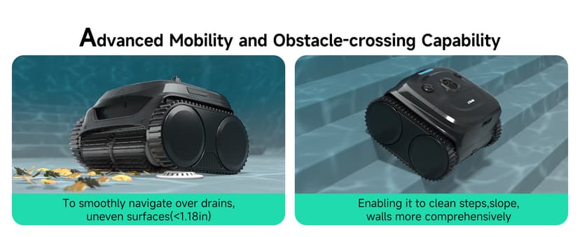 WYBOT C2 Cordless Robotic Pool Cleaner, Pool Vacuum Robot for Inground Pools with Dual Filter, Lasts 180 Mins, Wall & Waterline Cleaning, Smart Weekly Timer, OTA Upgarded (Dark Black)