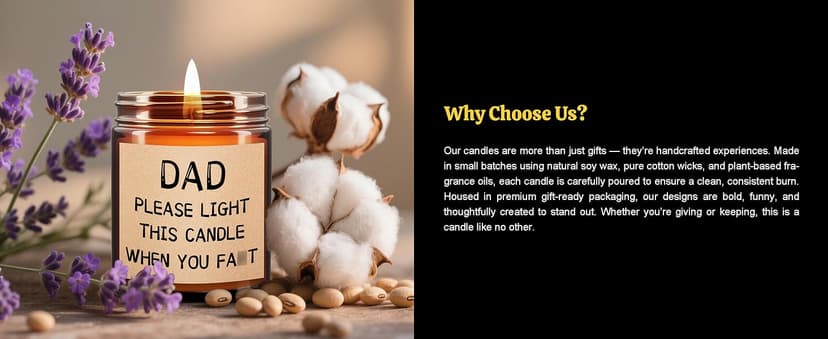 Dad Christmas Gifts for Men Funny Birthday Christmas Gifts for Dad from Daughter & Son Unique Mens Gift for Dads Who Have Everything Hilarious Holiday Presents Gag Gift for Fathers, 100% Soy Wax