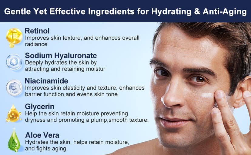 Skin Care for Men, Hydrate, Firm, Anti-Aging & Wrinkle Facial Skin Care Routine Kit Set,Mens Christmas Gifts Stocking Stuffers Secret Santa Gifts for Men Him Dad Boyfriend Husband Birthday Valentines