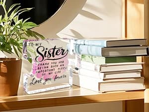 Sister Birthday Gifts, Big Sisters Gift Ideas from Sister, Unique Acrylic Puzzle Plaque Sister Gift Baskets Stuffers for Women Easter Birthdays Wedding