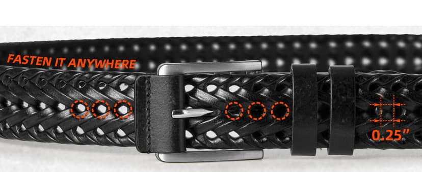 BULLIANT Men Belt 2Pack,Braided Woven Leather Belt For Men Golf Casual Jeans 1 3/8"