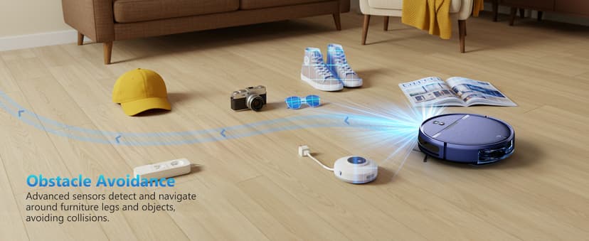 XIEBro Life Robot Vacuum and Mop Combo, Vacuum Robot 2 in 1 with WiFi/App/Voice, Schedule, Water Tank and Dustbin, Self-Charging, Slim, Ideal for Hard Floor, Pet Hair, Carpet