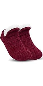 Unisex Fluffy Fuzzy Warm Slipper Socks for Men Women, Thick Fleece Lined Non-Slip Socks Indoor Floor B0DCS3T47Z