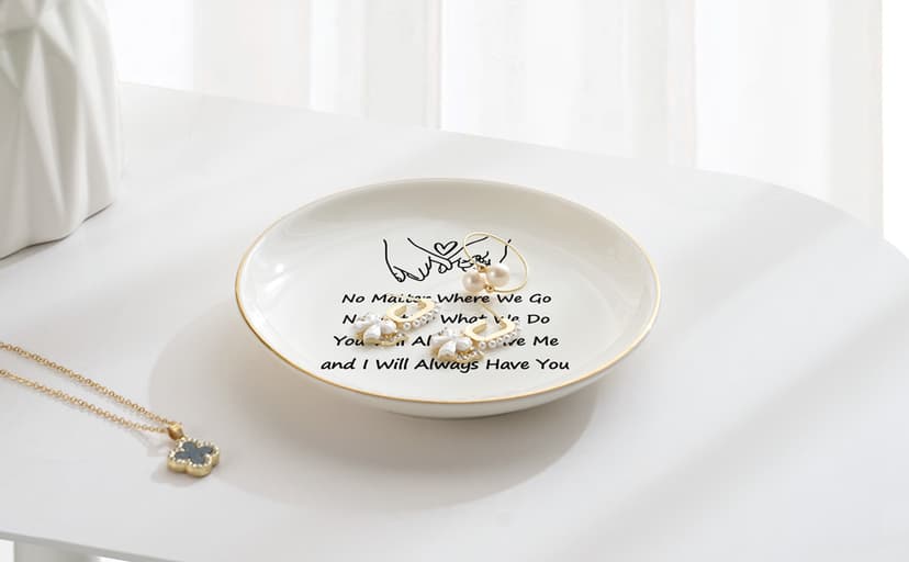 Best Friend Birthday Gifts for Women Ceramic Jewelry Dish, Long Distance Friendship Gifts for Women, Galentines Day Gifts for Friends Bestie Coworkers Classmates