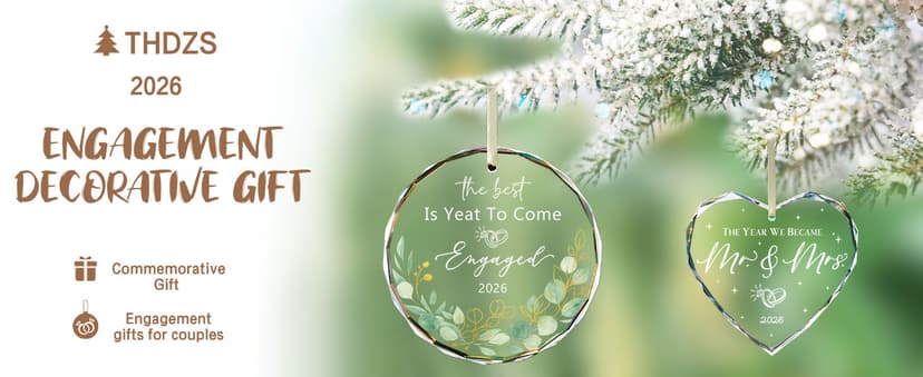 Mr and Mrs Gift for Newlywed, Future Mr Mrs - Just Married Party Decoration Christmas Glass Ornament - Wedding Registry Ideas Wedding Gift for Couples 2026 Bridal Shower Gift for Married Newlywed B0FW4YQ8FM