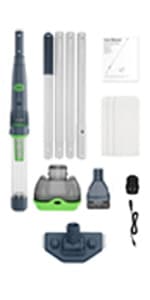 3 in 1 Rechargeable Pool & Spa Hot Tub Vacuum Cleaner - Dual Mode & Magnetic Drive System, 25µm Ultra Fine Mesh Filters for Hot Tub, Small Above Ground Pools - 90 Mins, Oil Absorbers, Poles