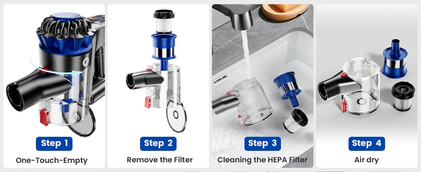 Cordless Vacuum Cleaner, 500W/40Kpa Vacuum Cleaners for Home, 60Mins Stick Vacuum with LED Display, Anti-Tangle & Wall Mount Charging, 8 in 1 Lightweight Vacuum for Hard Floors Carpet Pet Hair