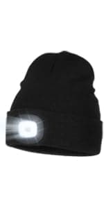 Bluetooth Hat with Light Cordless Headphones, USB Rechargeable, Hands-Free Headlamp For Dog Walking, Running, Outdoor Work Wmcaps Bluetooth Beanie with LED Light and Headphones, Christmas Tech Gifts B09DJVT3W3
