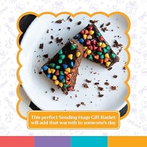 Sending Hugs Gift Basket Care Package Chocolate Brownies Food Gift For Women | Nut Free Dairy Free | Sending Love