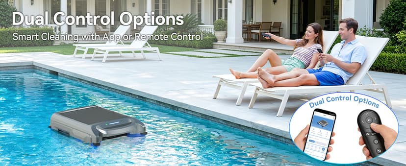 2026 New V1T Solar Pool Skimmer, Robotic Pool Surface Skimmer Cleaner with App Control, 7L Large Basket 24/7 Cleaning Smart Obstacle Avoidance Dual Charging Options Ideal for Above Ground Pool