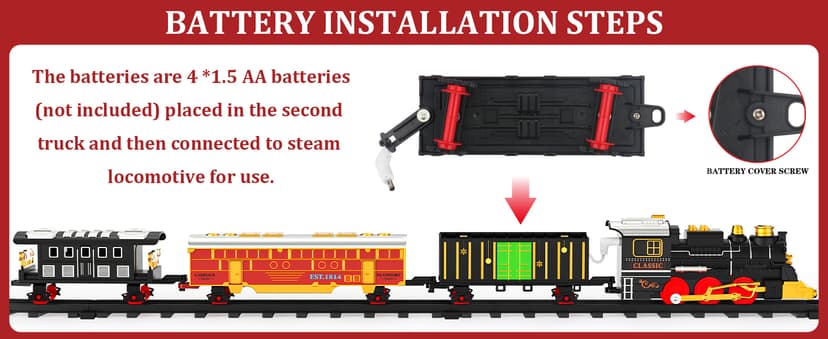 Train Set Train Toys for Boys with Smokes, Lights and Sound (ON/Off), Train Set Under Christmas Tree, Toddler Model Trains for 3 4 5 6 7 8+ Years Old Kids Gifts