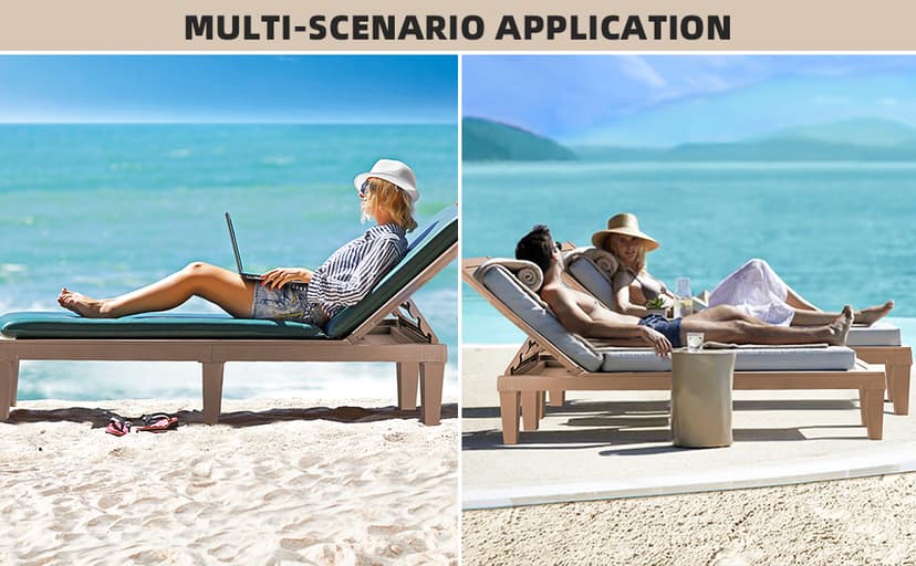 Chaise Lounge Outdoor Set of 4,Adjustable Pool Lounge Chair with 5 Positions Backrest, Waterproof Sun Loungers for Garden Pool Beach Patio Deck Sunbathing.Black