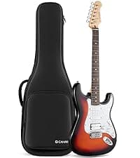 CAHAYA Acoustic Electric Guitar Kit - 41” Carbon Fiber Adult Beginner Set with Bag and Strap Built-In Pickup Rich Resonance & Warm Tone for Performance Ready, Pearl Blue-Purple Finish