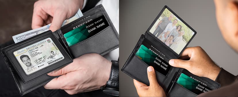 Serovi Genuine Leather Wallet for Men Bifold RFID Blocking Wallets with 12 Card Slots, 2ID Window & 2 Cash Pocket - Includes Gift Box (Coffee Brown)