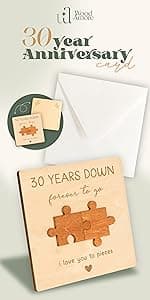 Happy Anniversary Card for Parents - Wood Parents Anniversary Card Gifts from Daughter Son, Wedding Gifts Anniversary for Parents, Anniversary Cards Gift for Mom and Dad