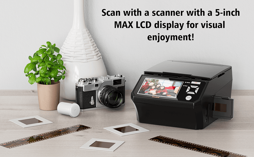 KEDOK Photo,NameCard,Slide & Negative Scanner with Large 5" LCD Screen,Film and Slide Digitizer-Convert 35mm,110 Film/Photo(3R,4R,5R)/NameCard to 22MP Digital JPEG-8GB SD Card Included