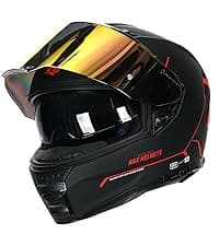 HAX Obsidian Pro Full Face Dual Visor Adult Motorcycle Helmet for Motorbike Street Bike with Pinlock Ready DOT Approved