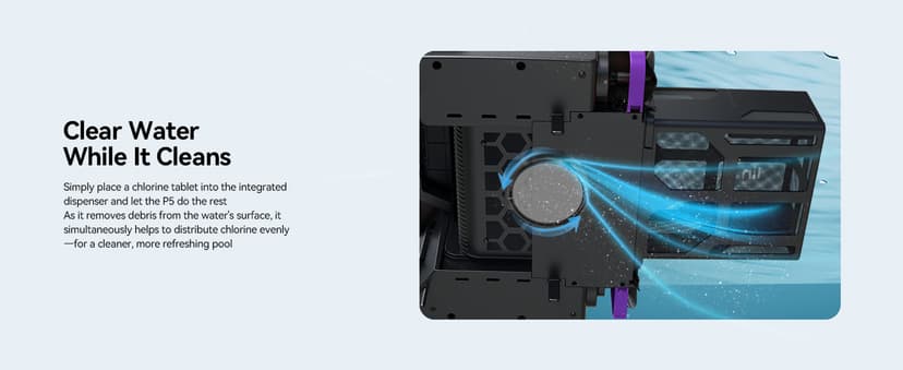 Solar-Powered Robotic Pool Surface Skimmer Cleaner with 24/7 Continuous Cleaning and Re-Engineered Twin Salt Tolerant Motors, Dual Charging,Smart Obstacle Avoidance, 150-um Filtration