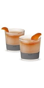 Host Wine Freeze Cup Set of 2 - Plastic Double Wall Insulated Wine Cooling Freezable Drink Glasses with Freezing Gel, Wine Glass Gift for Red and White Wine, 8.5 oz Marble