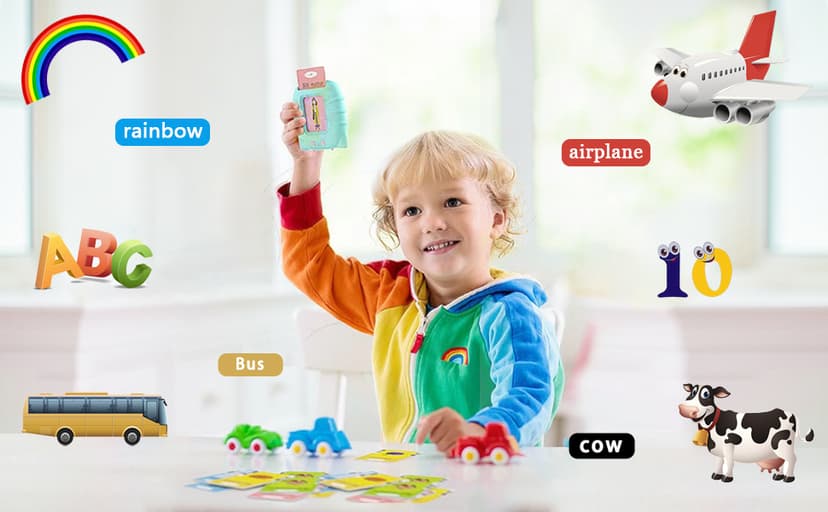 Talking Cards for Toddlers, Speech Therapy Toys Autism Toys, ABC 123 Sight Words Etc, Educational Learning Interactive Toys with Giftable Package (510-blue (New ABC+123+ 3 Songs))