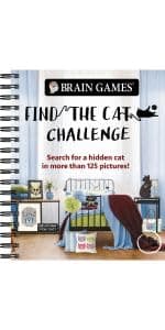 Brain Games - Find the Cat Challenge: Search for a Hidden Cat in More Than 125 Pictures! (Volume 2) (Brain Games - Picture Puzzles) 1645581543