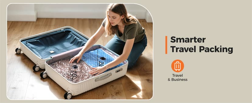 Nicetree 18-Pack Wireless Vacuum Storage Bags with Rechargeable Pump | 3 Sizes (20/24/28 Inch) Travel Vacuum Seal Bags for Clothing, Bedding & Seasonal Storage | Space Saver for Luggage